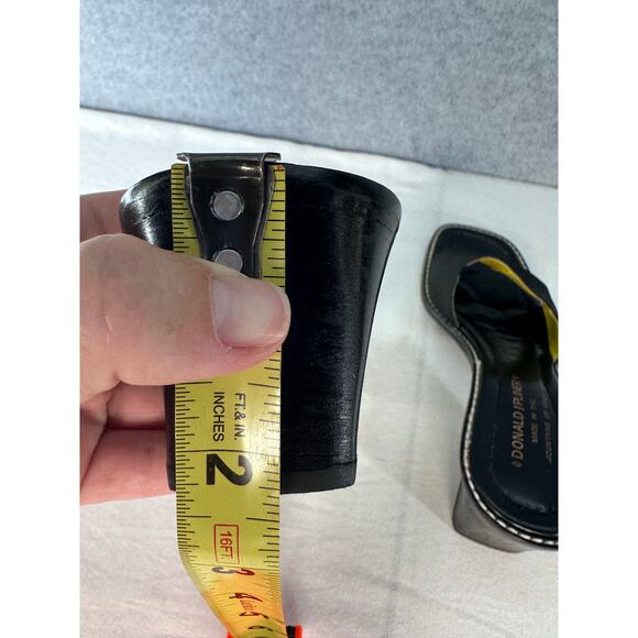 Donald J Pliner Women's sz 7.5 N Ronny Black Leather Slip On Square Toe 90s Y2K - Picture 11 of 11